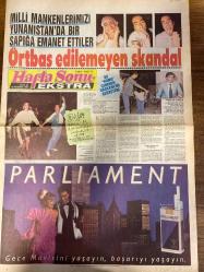 HAFTA SONU GAZETESİ DOĞUM GÜNÜ HEDİYESİ  ( Turkish Newspaper ) - 12 HAZİRAN 1987  - TAM TAKIM 8 SAYFADIR -Basile Zafiropoulos-Hümeyra-Serpil Örümcer-Gül Erdal-Huri Sapan-Asım Ekren-Zuhal Aktan-Aydın Balcı-Ayla Begüm-Füsun Ercüment-Robert Kasel-Nesrin Capa-Etmet Çarkkılıç-Yeşim Koşuklu-Dursun Genç-Mustafa Gerçekler-Özden Gencer-Esin Oflaz-Gazan Özoğul-Ünal Sözen-Atila Koçak-Osman Güneş-Aytuğ Kocak-Filiz Özsoy-Hülya Başar-Tülin Olgaç-Selvin Olgaç-Doğan Sofracıoğlu-Keriman Sofracıoğlu-Emine Yenerkurt-İnci Aşkan-Ferdoğan Aşkan-Avni Aşkan-Hayri Asyon-Gönül Çağla-İlhan Çetin-Seval Türkmen-Hamide Aslan-Hamiyet Kaya Milli mankenlerimizi Yunanistan’da bir sapığa emanet ettiler-Örtbas edilemeyen skandal-Yüzer Otel’de şenlik var-Serpil ve muzır İngilizler-Neşe de mavi mavi-Bodrum’da neşeli geceler-Balcı’ya bal gibi gelin-Vural Arıkan-Mehmet Ali Birand-Mehmet Aslantuğ-Sema Aslan-Melda Kurtoğlu-Ecla Kurtoğlu-Dilek Marsıoğlu-Nuri Alço-Bahadır Balık-Çiğdem Kaynak-Suat Miraboğlu-Esra Arızoğlu-Ayşe Arı