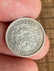 Kıbrıs gümüş para 1938 4½  Piastres ÇOK NADİR gümüş 4½  Piastres CYPRUS