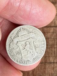Gümüş Kıbrıs Gümüş parası 1921 Kıbrıs Poundu 1921 4½  Piastres