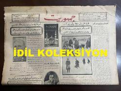 Osmanlıca Cumhuriyet Gazetesi, Orijinal Dönem Basım, (Ottoman Newspaper) - 17 Şubat 1927 - Sayı: 999 - Hicri: 15 Şaban 1345 - Karın Tahribatı: 15 Çatı Çöktü! Nüfusça Lehülhamd Zayiat Yoktur, Bin Beş Yüz Amele Caddelerde ve Sokaklarda Temizlik İle Meşguldür (Foto) Yukarıda: Karda Alışveriş - Aşağıda: Karda Mektep Çocukları - Amerika İle Münasebat-ı Siyasiyenin İadesi. Lozan Muahedesi Esasatı Dahilinde, Mektup Teati Edilecek ve Tarafeyn Mütekabilen Sefirler Gönderecektir - Yeni Bursa Meclisinde Azanın Ekserisi Türktür. Yeni İntihap Edilen Meclis-i İdare Martın Yedinci Gününden İtibaren Vazifeye Başlayacaktır - Türk-Yunan İtilafnamesi, Yunan Meclis-i Dün Gece Müzakeresine Başladı - Görüştüler Mi? Musolini İle Alman Hariciye Nazırının Gizlice Bir Mülakat Yaptıkları Söyleniyor - Gazi Paşa ve Ticaret Odası Heyeti: Ticaret Odaları Umumi Kongresinin Hürmet ve Tazimatını Gazi Paşa Hazretlerine Arza Memur Kongre Heyeti Ticaret Vekili Rahmi Bey'in Riyasetinde Olarak Bugün Kabul Edilecek
