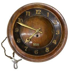 Antika Ahaşap Kasa Anahtar Kurmalı Nacar Duvar Saati