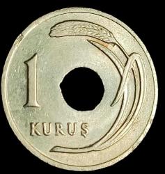 1948 Delikli 1 Kuruş Çil