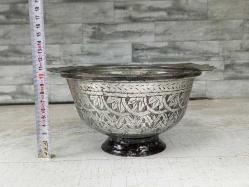 Antika Osmanlı Kalem İşçilikli Bakır Büyük Kase