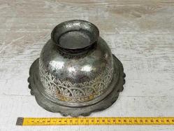 Antika Osmanlı Kalem İşçilikli Bakır Büyük Kase