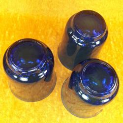 VINTAGE ARCOROC FRANCE KOBALT MAVİ RENKLİ 3 ADET CAM BARDAK