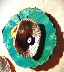 MAGNET İSTİRİDYE KABUĞU AHŞAP EL İŞİ.