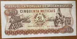 MOZAMBİK 50  METICANA 1986 ÇİL.KAĞIT   PARA
