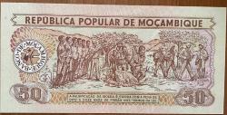 MOZAMBİK 50  METICANA 1986 ÇİL.KAĞIT   PARA