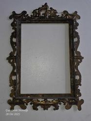 Vintage Pirinç Depose İtalyan Resim Çerçevesi Barok Dekor Viktorya Tarzı 10x14 cm