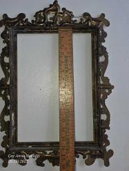 Vintage Pirinç Depose İtalyan Resim Çerçevesi Barok Dekor Viktorya Tarzı 10x14 cm