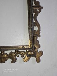 Vintage Pirinç Depose İtalyan Resim Çerçevesi Barok Dekor Viktorya Tarzı 10x14 cm