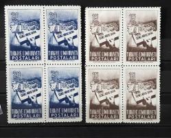 1950 NÜFUS SAYIMI SERİ DÖRTLÜ BLOK DAMGASIZ MNH p248