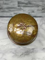 Antika Göbek Çiçek Kabartmalı Pirinç Hamam Tası