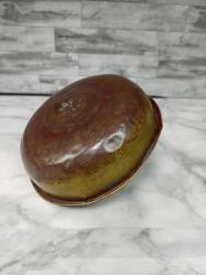 Antika Göbek Çiçek Kabartmalı Pirinç Hamam Tası