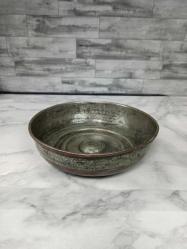 Antika Kabartma Göbekli Bakır Hamam Tası