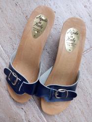 Vintage İtalyan Takunya Terlik /SIFIR ürün/ Tahta takunya