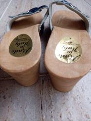 Vintage İtalyan Takunya Terlik /SIFIR ürün/ Tahta takunya