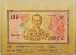 TAYLAND 100 BAHT 2011 HATIRA-KRAL 9. RAMA'NIN 84. DOĞUM GÜNÜ. ORİJİNAL FÖYÜNDE ÇİL.