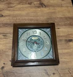 VİNTAGE JUNGHANS METAL GÖVDE AHŞAP ÇERÇEVELİ DUVAR SAATİ ÇALIŞIR DURUMDA  27x27 cm