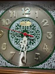 VİNTAGE JUNGHANS METAL GÖVDE AHŞAP ÇERÇEVELİ DUVAR SAATİ ÇALIŞIR DURUMDA  27x27 cm