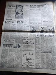 Hürriyet Gazetesi - Turkish Newspaper - 12 Nisan 1959 -  Şeker Bayramı'nın 1 cinayet 11 yaralama 11 yangın ve 7 hırsızlık fotoğraf - SEV çuha kazasında yaralanan heyetimiz iyileştiler fotoğraf - Demokrat Parti'nin yeni kampanyası muhalefete karşı hücum - başvekil Adnan Menderes Giresun muhribi ile İspanya'ya hareket etti - Kürtler Irak'a akın ediyorlar - ithal edilen zati otolar serbest satılamayacak - Büyük Millet Meclisi reisi Refik Koraltan çok beğendi hastanede bir gün kaldı - Prenses Süreyya Kont Orsini ile evlenecek mi - Fatin Rüştü Zorlu New York'ta - Sema Borak ve Cumhur Sayar nişanlandılar- Müzeyyen Senar Behiye Aksoy Adnan Pekak Aynur Akın Tepebaşı Gazinosu'nda - tokyo'daki muhteşem nikah bir değirmencinin kızını alan Prens Akihito fotoğraf - Osmanlı tarihinin en büyük faciası Cem Sultan yazan Feridun Fazıl Tülbentçi Yazı Dizisi - Galatasaray Demirspor karşısında mağlup fotoğraf - Karagümrük 3 Karşıyaka 0 - Adalet 3 Göztepe 2 -  Vefa Dün Gençlerbirliği'ni rahat yendi fotoğraf