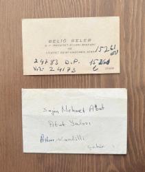 Postadan Geçmiş Beliğ Beler Kartviziti  Mehmet Abut için gönderilmiş kartvizit.
