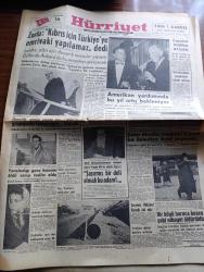 Hürriyet Gazetesi - Turkish Newspaper - 16 Ocak 1958 - Fatin Rüştü Zorlu Kıbrıs için Türkiye'ye emrivaki yapılamaz dedi fotoğraf - gençlik geniş çapta bir Kıbrıs propaganda kampanyası yapacak - Amerikan yardımında Bu yıl artış bekleniyor - Doktor Fazıl Küçük de çeteci papazın entrika peşinde koştuğunu açıkça bildirdi - gecekonduda yaşayanlar yarım milyon - Türk ortodokslarının ruhani lideri Papa Eftim şöyle diyor şaşırmış bir deli olmalı bu adam fotoğraf - şehir Meclisi İstanbul'a yeni bir Belediye Reisi seçecek - Darende hükümet konağı kül oldu - Brigitte Bardot anlatıyor hayatım ve aşklarım yazan Brigitte Bardot Yazı Dizisi - Turgut Reis yazan Feridun Fazıl Tülbentçi Yazı Dizisi - Türkiye İş Bankası - canavar tohumu filmi Lale ve elhamra sinemasında - Bağdat turnesinden dönen kıymetli sanatkar Meral Polat her akşam turkuaz gazinosu'nda - Fenerbahçe Adaleti 2 1 mağlup etti fotoğraf - Vefa Emniyet bugün saat 14.30'da oynuyor - Modaspor 47 Darüşşafaka 43 - Manchester United Kızıl Yıldız