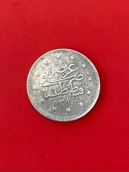 2 Kuruş Gümüş 1327/5 RR-Çok Nadir