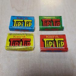 KENT TİPİTİP BALONLU CİKLET SAKIZ 1989 NOSTALJİ KOLEKSİYON NADİR ÜRÜN DÖNEM BAKKALİYE ÜRÜN 4 LÜ SET 1980 ler 1990 lar TİPİ TİP