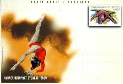 Koleksiyon Kartları,ANTİYE 2000 Australya SYDNEY Yaz Olimpiyat Oyunları, ALETLİ JİMNASTİK, Konulu ANTİYE Posta Kartı, (09)