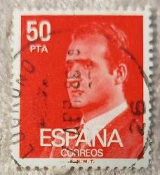 1981 İspanya Pulu - Kral I.  Juan Carlos - 50 Pezetas (Damgalı)