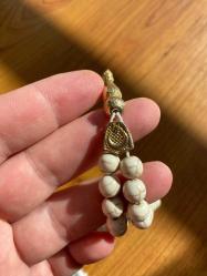 Altın Kaplama Püsküllü Havlit Taşı Doğal Taşlı Tesbih