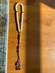 Altın Kaplama Püsküllü Havlit Taşı Doğal Taşlı Tesbih