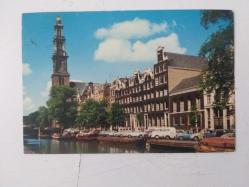 AMSTERDAM / HOLLAND Prinsengracht met Westertoren POSTCARD ( KARTPOSTAL) Einstein Stamp United States and 1869-1969 United States Professional Basebal