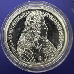 ***KOPYA*** Almanya 5 Mark, 1955 Ludwig von Baden'in Doğumunun 300. Yıldönümü. Yüksek Kalite Proof Replika