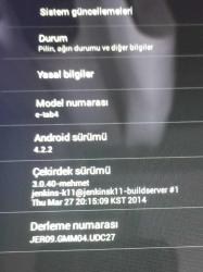 General Mobile E-tab4 10 inç Tablet (Açıklamayı okuyunuz ,Android 4.2.2 Sadece İnternetsiz kullanılabilir , İkinci El)