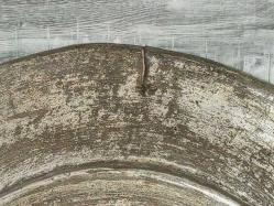 Antika Osmanlı Saz Tuğralı Bakır Yazılı Tabak - Lenger