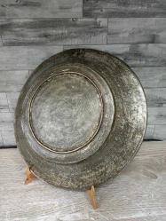 Antika Osmanlı Saz Tuğralı Bakır Yazılı Tabak - Lenger