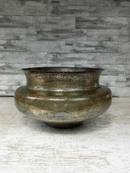 Antika Osmanlı Kalem İşçilikli Nadir Büyük Bronz Kase