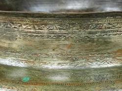 Antika Osmanlı Kalem İşçilikli Nadir Büyük Bronz Kase