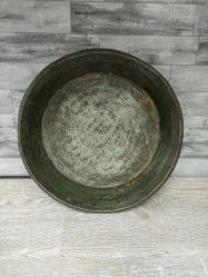 Antika Osmanlı Yazılı - Tarihli Büyük Bakır Tabak