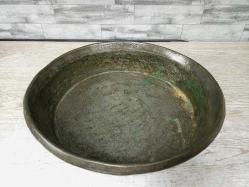 Antika Osmanlı Yazılı - Tarihli Büyük Bakır Tabak