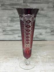 Eskilerden Muazzam Avrupa Bohem Kesme Kristal Vazo