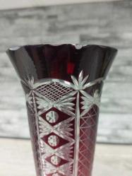 Eskilerden Muazzam Avrupa Bohem Kesme Kristal Vazo