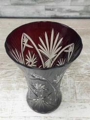 Eskilerden Muazzam Avrupa Bohem Kesme Kristal Vazo