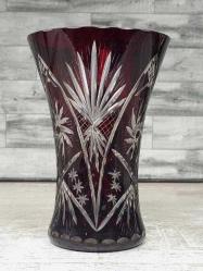 Eskilerden Muazzam Avrupa Bohem Kesme Kristal Vazo