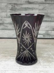 Eskilerden Muazzam Avrupa Bohem Kesme Kristal Vazo