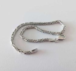 Vintage 925 Gümüş Kral Zincir Erkek Bilekliği