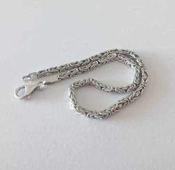 Vintage 925 Gümüş Kral Zincir Erkek Bilekliği