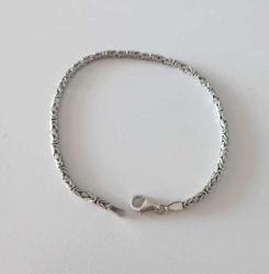 Vintage 925 Gümüş Kral Zincir Erkek Bilekliği